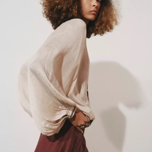 Zara NWT beaded sash blouse 6521/285 - Picture 7 of 12